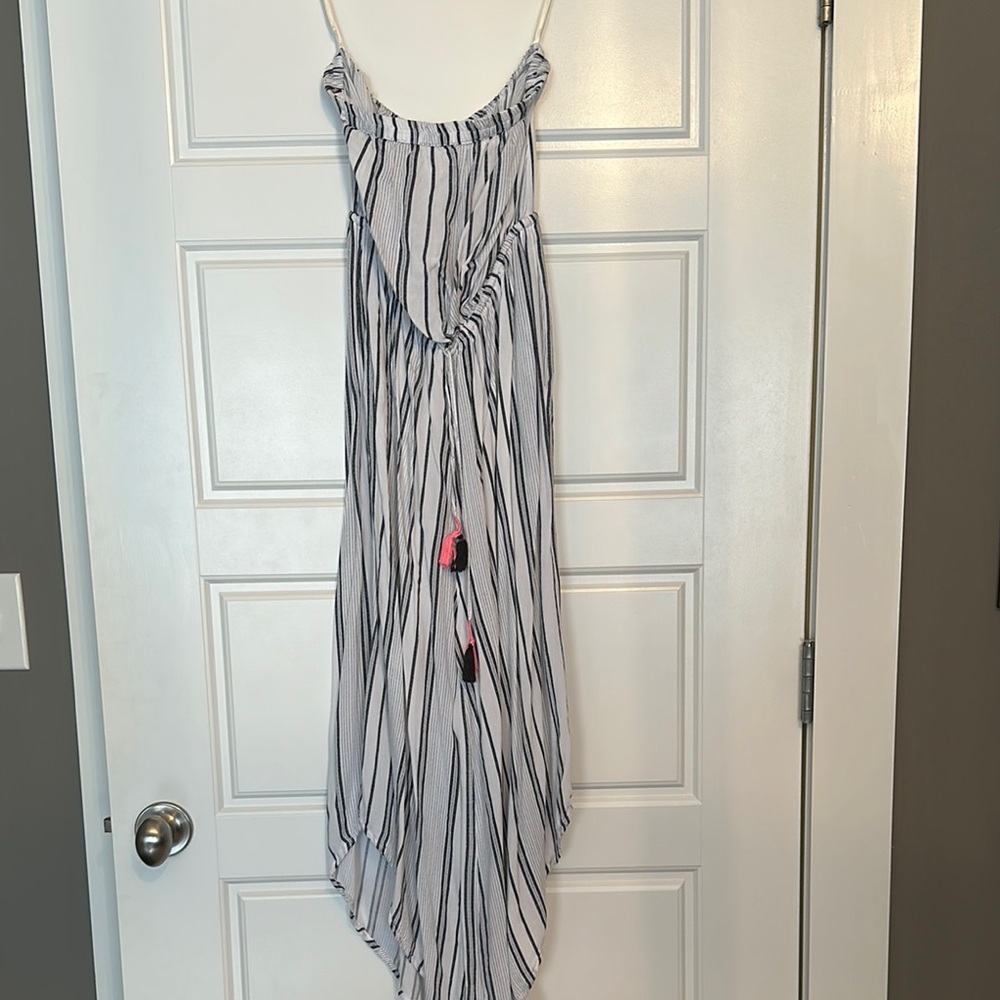 Striped Black and White Beachwear Jumpsuit